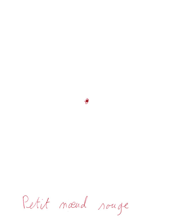 Claude Closky, ‘Petit nœud rouge [A small red knot]’, 1995, red ballpoint pen on paper, 30 x 24 cm.